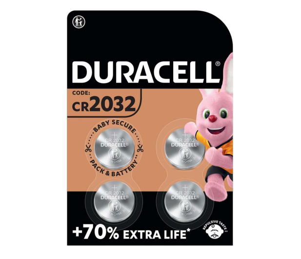 DURACELL Bateria litowa CR2032 blister 4 sztuki DURACELL CR2032 BLISTER 4SZT - 1244875 - zdjęcie